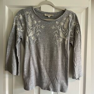 Loft Embroidered Long Sleeve Top